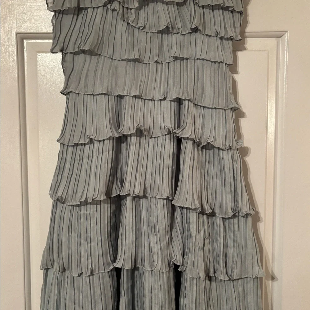 BCBGMaxAzria Strapless Blue Ruffle Dress - Picture 2 of 5